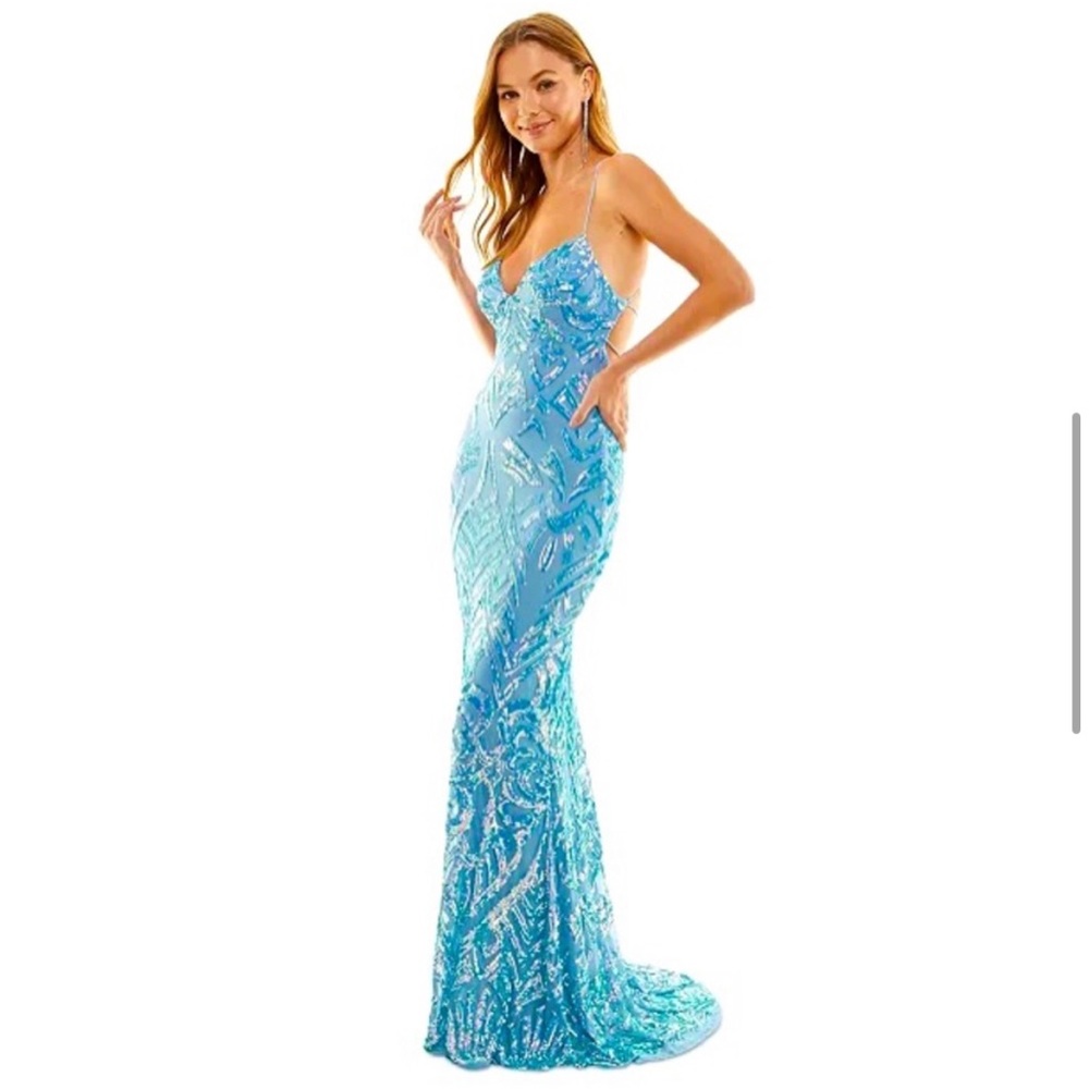 B Darlin sequin open back formal dress